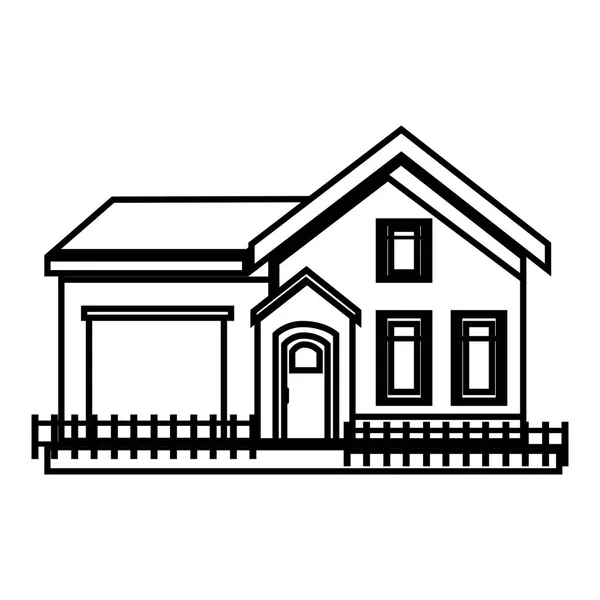 Casa exterior icono aislado — Vector de stock