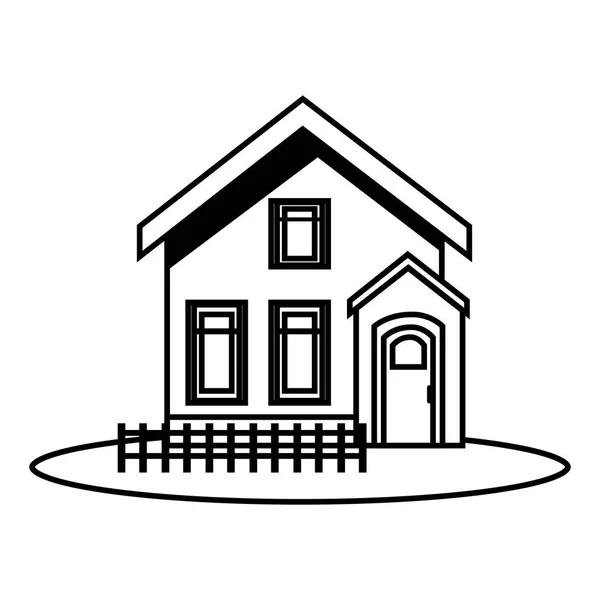 Casa exterior icono aislado — Vector de stock