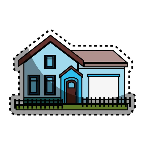 Casa exterior icono aislado — Vector de stock