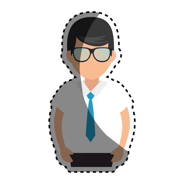 Homem de negócios avatar personagem isolado — Vetor de Stock