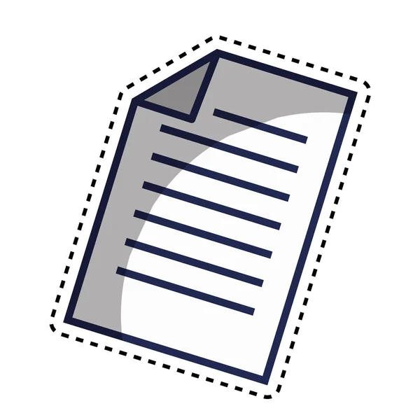 Documento en papel archivo aislado icono — Vector de stock