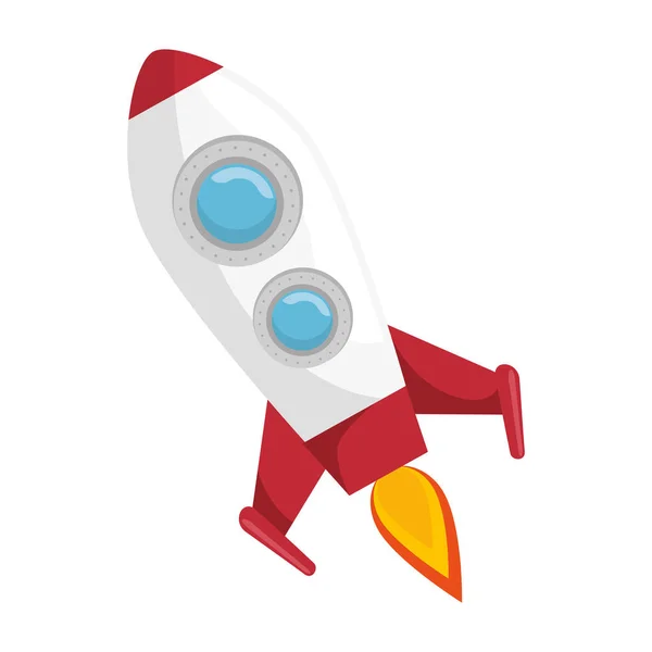 Raket fly i ikonen utrymme — Stock vektor