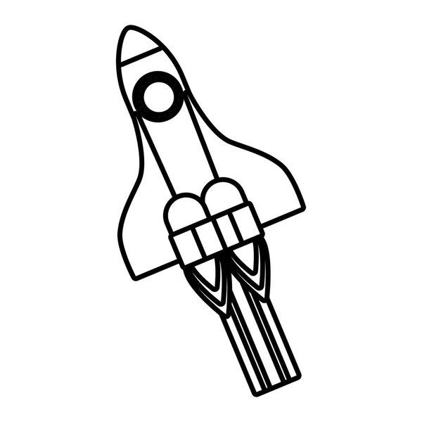 Fusée voler dans l'icône de l'espace — Image vectorielle