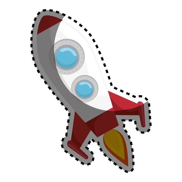 Rocket fly in the space icon — Stock Vector