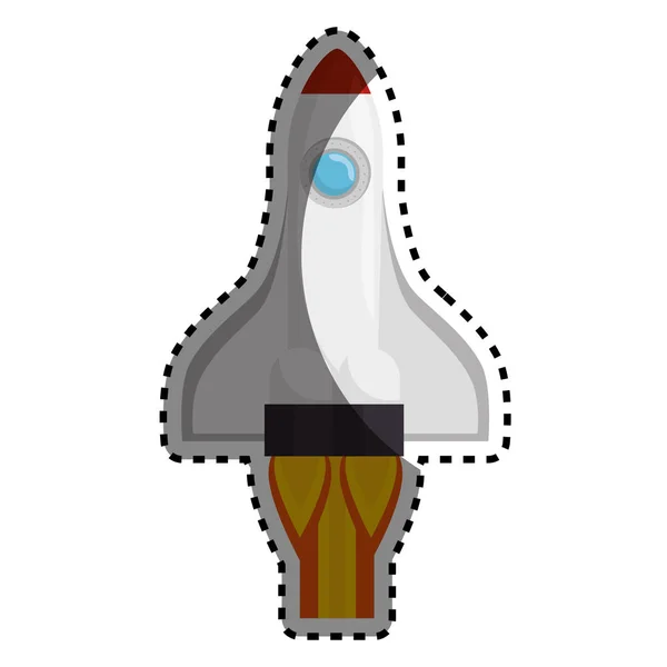 Foguete voar no ícone do espaço — Vetor de Stock