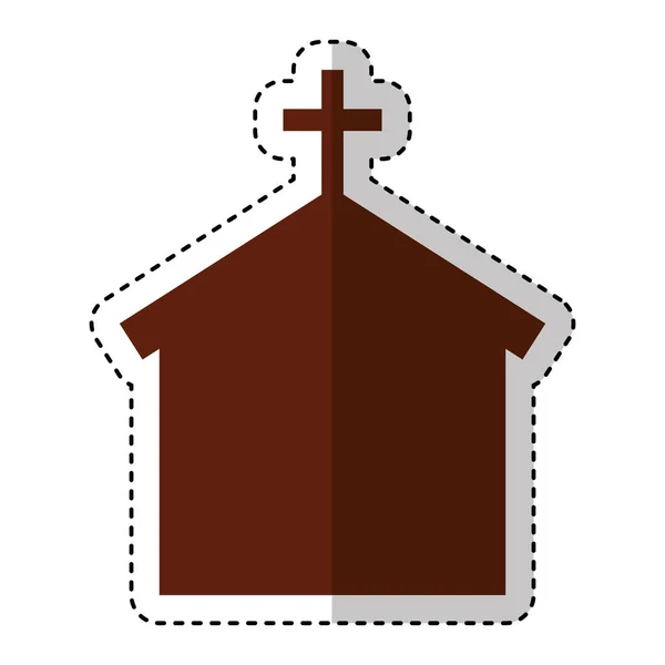 Silhouette église icône isolée — Image vectorielle