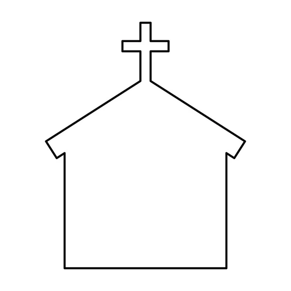 Silhouette chiesa icona isolata — Vettoriale Stock