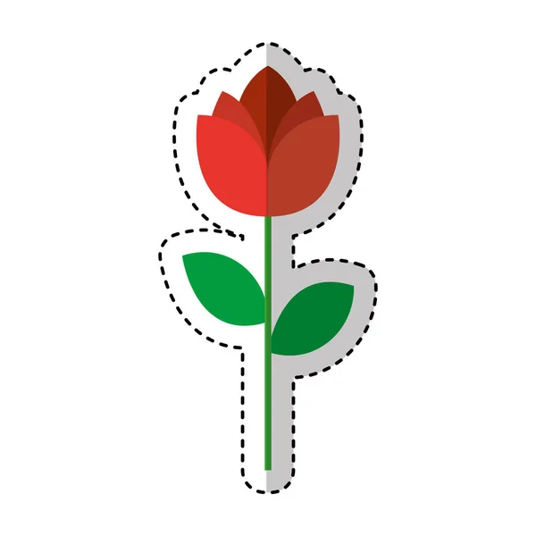 Ros romantiska blomma ikon — Stock vektor