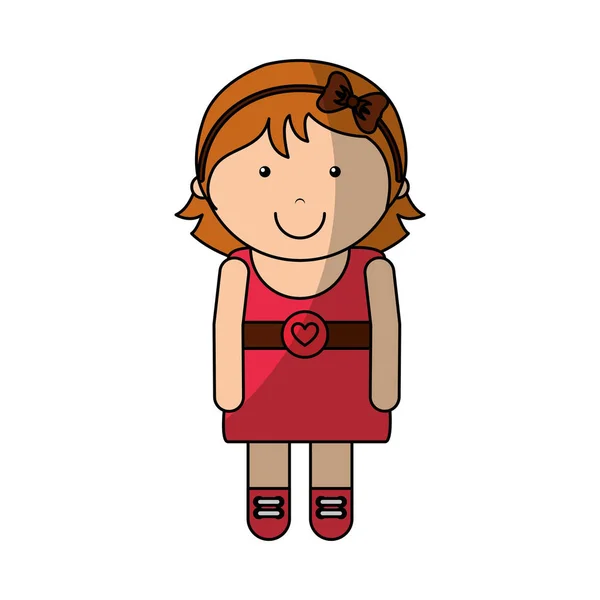 Icône de personnage fille mignonne — Image vectorielle