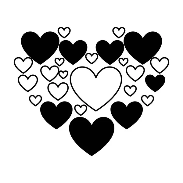 Serce miłość karty Walentynki — Wektor stockowy