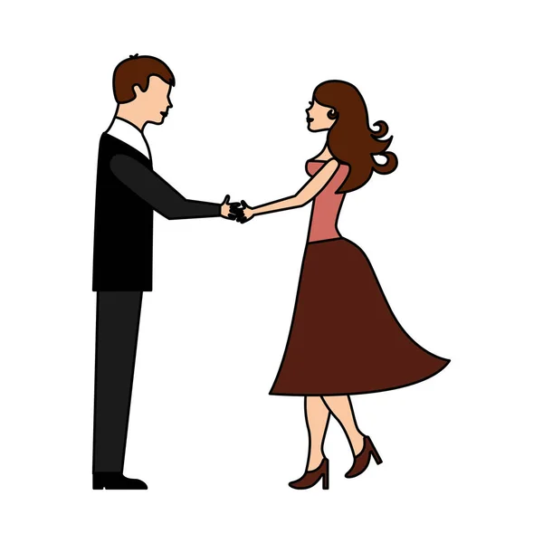 Amantes pareja caracteres icono — Vector de stock