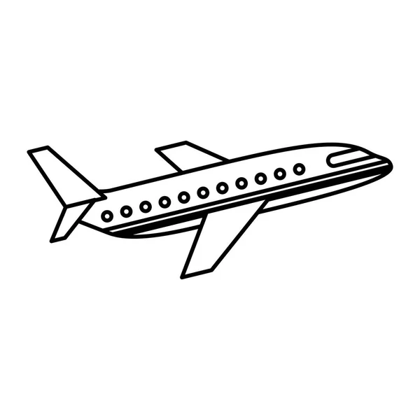 Avión volando icono aislado — Vector de stock