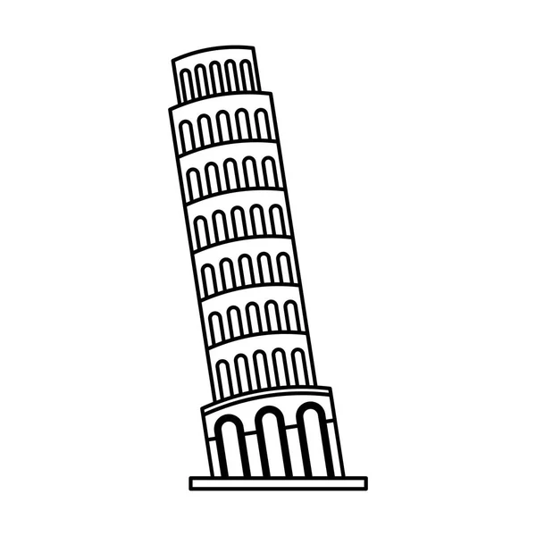 Piza tower isolated icon — Stock Vector