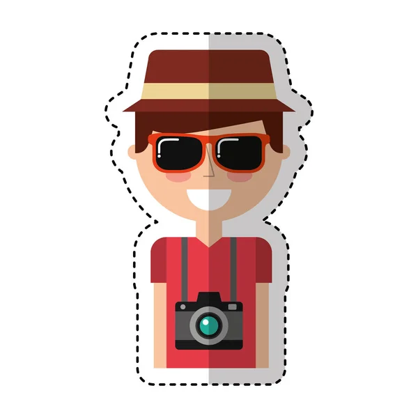 Tourist Man Avatar Charakter — Stockvektor