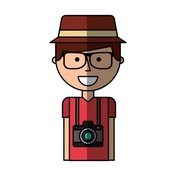 Toeristische man avatar karakter — Stockvector