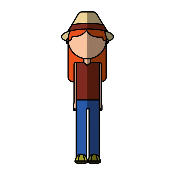 Tourist woman avatar character — Stock Vector