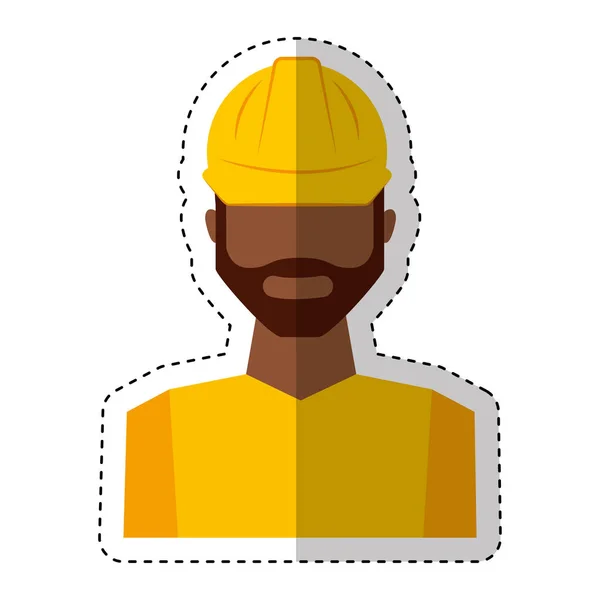 Avatar trabajador con traje de seguridad — Vector de stock