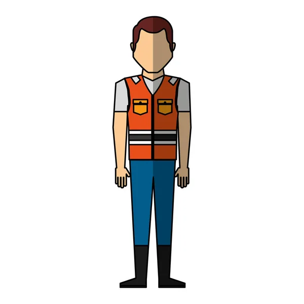Робочий аватар з безпечним костюмом — стоковий вектор