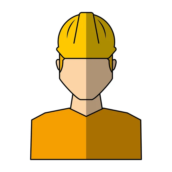 Werknemer avatar met veiligheid pak — Stockvector