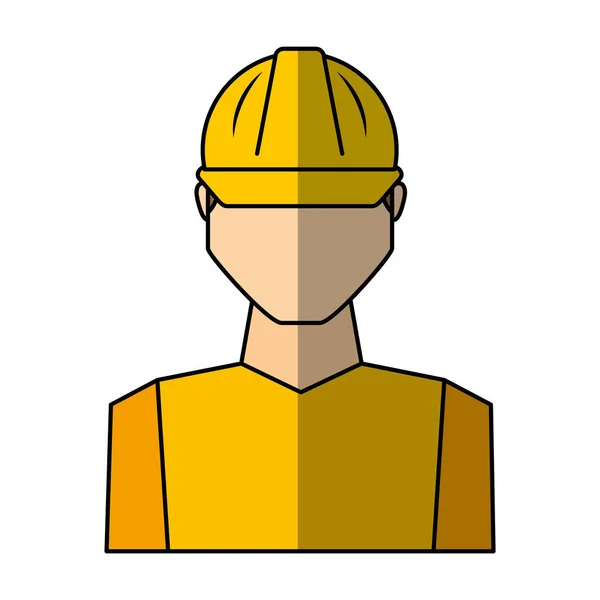 Werknemer avatar met veiligheid pak — Stockvector