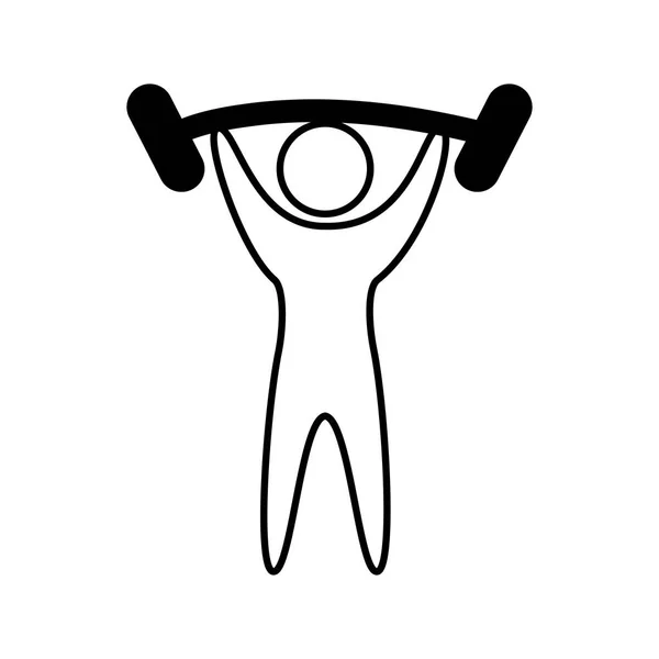 Silhouette atleta sollevamento pesi — Vettoriale Stock