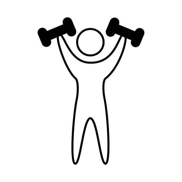 Weight lifting athlete silhouette — Stock Vector