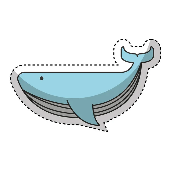 Animal ballena icono marítimo — Vector de stock