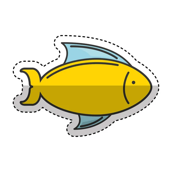 Pescado mar aislado icono — Vector de stock