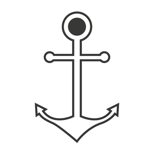 Kotwica morska na białym tle ikona — Wektor stockowy
