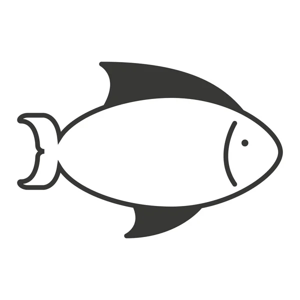 Peixe mar ícone isolado — Vetor de Stock