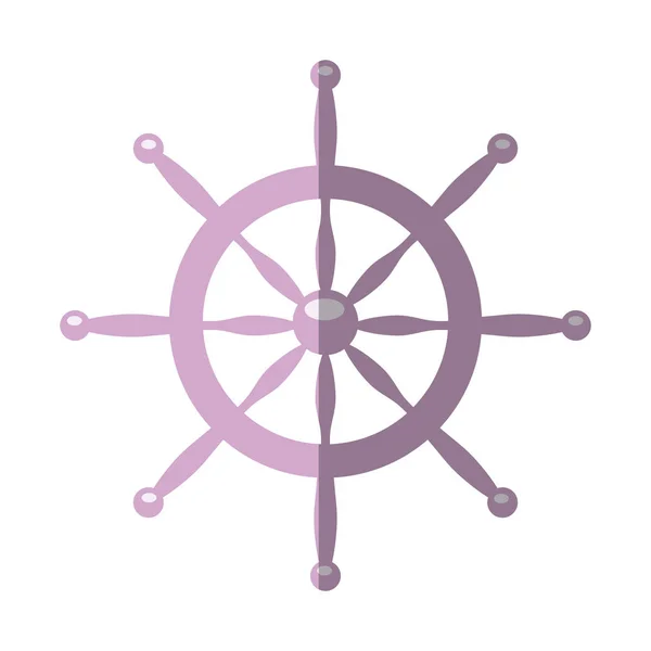 Barco timon ícone isolado — Vetor de Stock