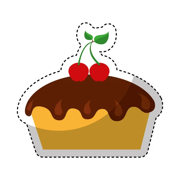 Delicioso icono de pastel dulce — Archivo Imágenes Vectoriales