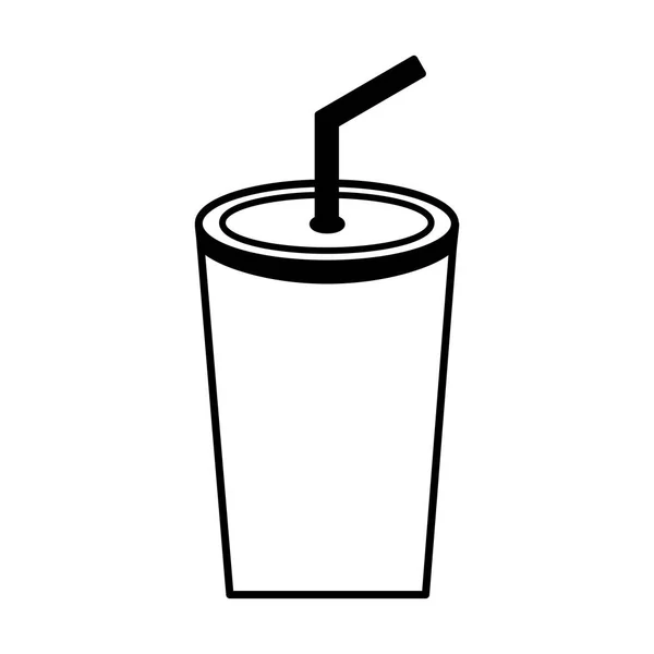 Soda glas geïsoleerde pictogram — Stockvector