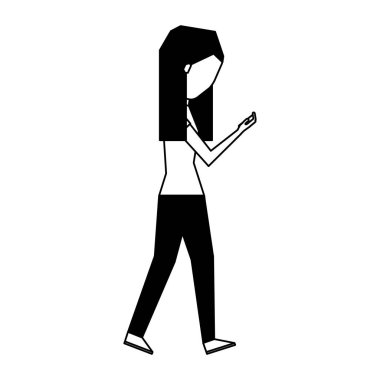 smartphone avatar karakter olan kadın