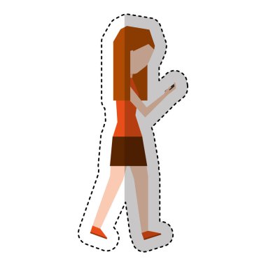 smartphone avatar karakter olan kadın