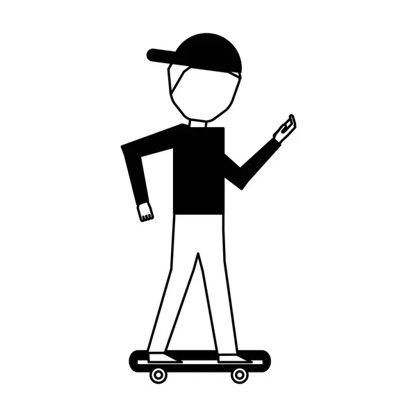 Smartphone avatar karakter ile genç adam — Stok Vektör