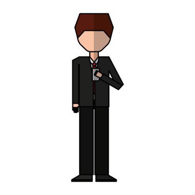 işadamı smartphone karakter izole simgesiyle