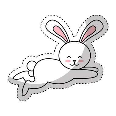 sevimli tavşan izole simgesi