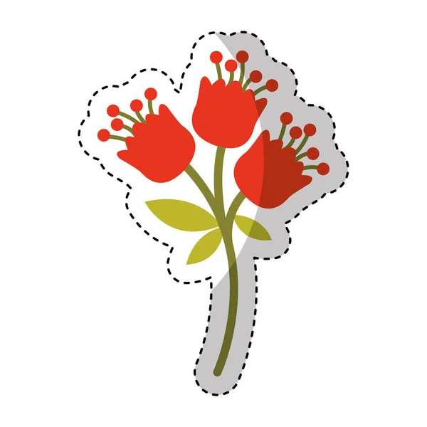 Flower decorative isolated icon — Stock Vector