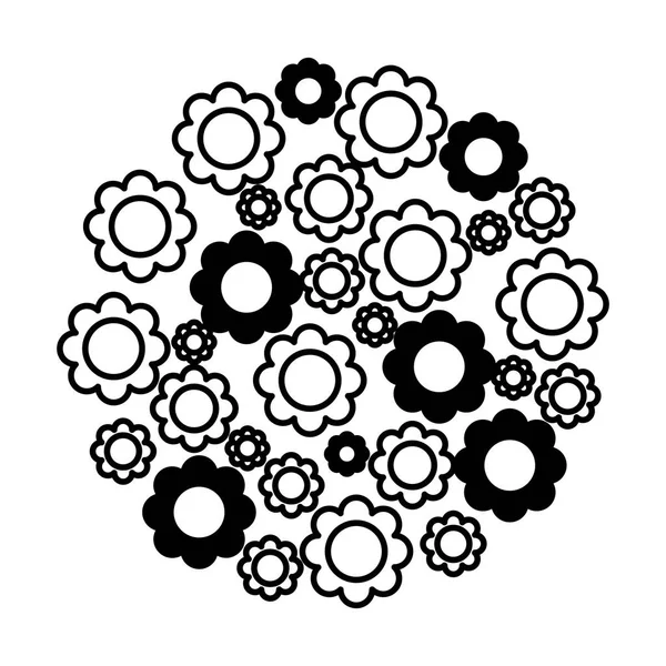 Fleur icône isolée décorative — Image vectorielle