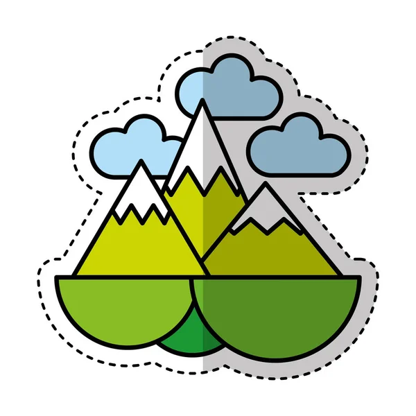 Silueta de montaña icono aislado — Vector de stock