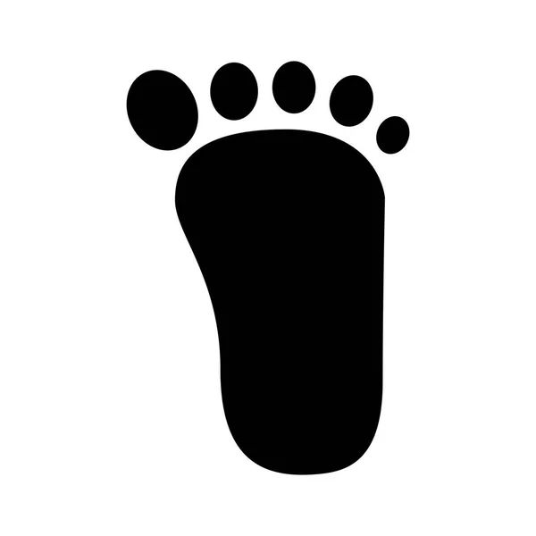 Cetakan kaki manusia ikon terisolasi - Stok Vektor