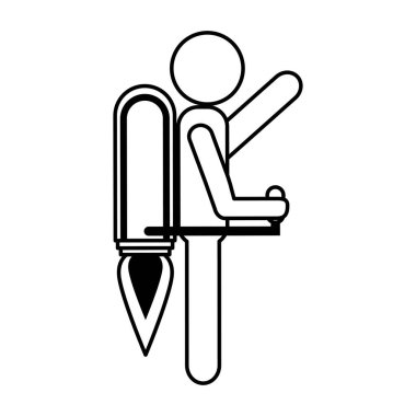 Roket ile insan figürü