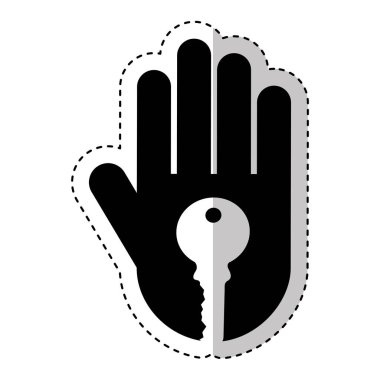 anahtar siluet simge ile insan el