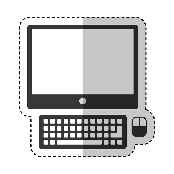 Computer desktop isolated icon — Stock Vector