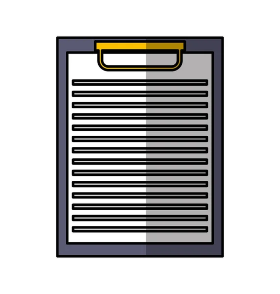 Clipboard ícone de papel isolado — Vetor de Stock