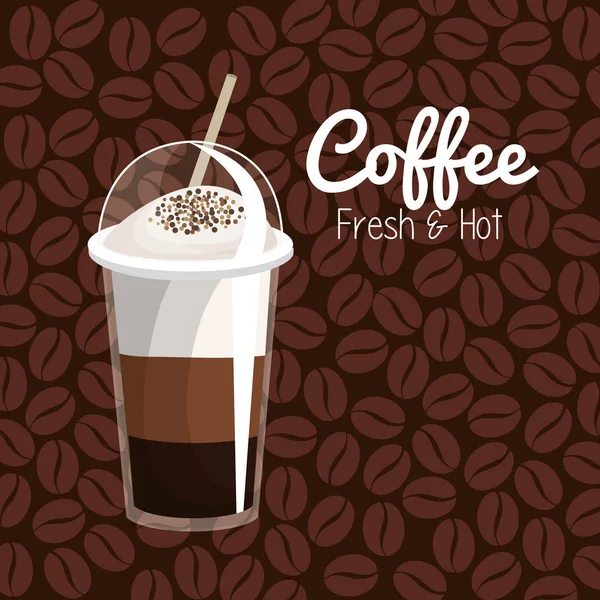Leckerer Kaffee immer frisch Poster — Stockvektor