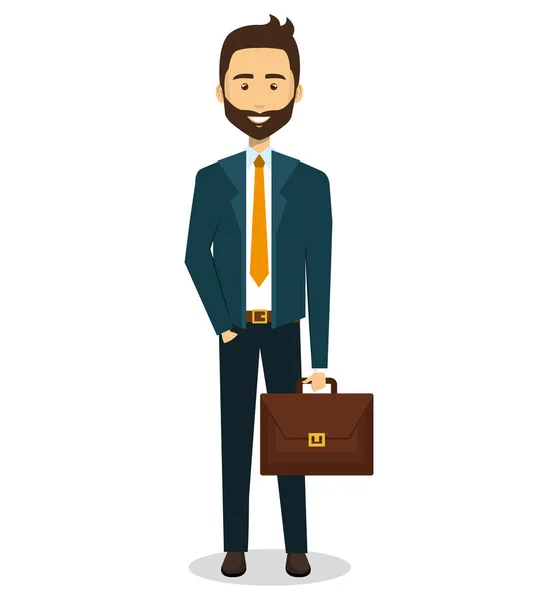 Hombre de negocios personaje avatar icono — Vector de stock