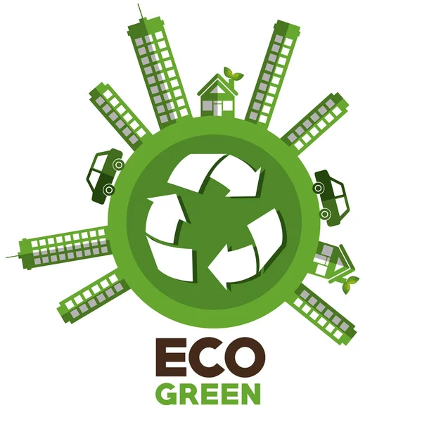 Eco groen milieu poster — Stockvector