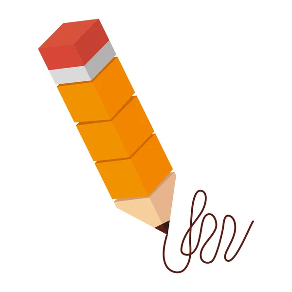 Pencil school supply isolated icon — Stock Vector